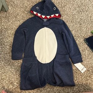 Character shark hooded onesie